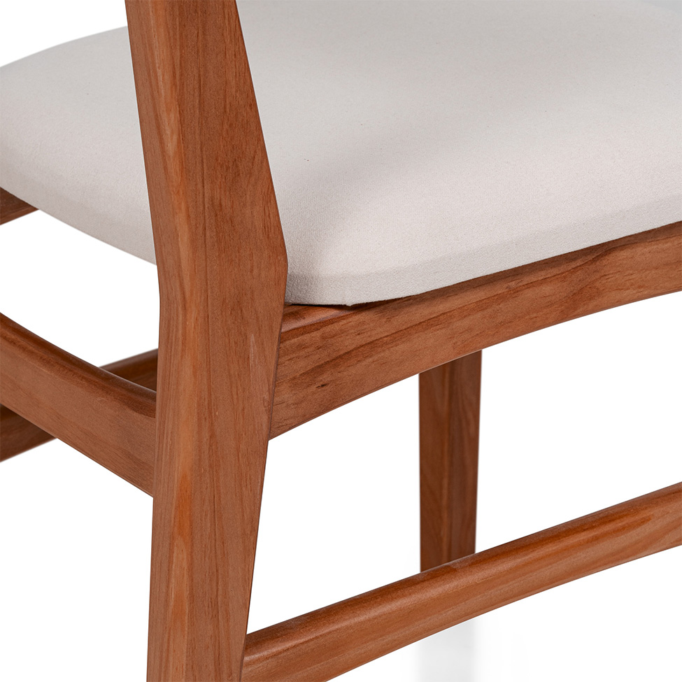 Conjunto com 2 Cadeiras de Jantar Olmo Bege e Garapa