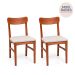 Conjunto com 2 Cadeiras de Jantar Olmo Bege e Garapa