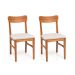 Conjunto com 2 Cadeiras de Jantar Olmo Bege e Mel