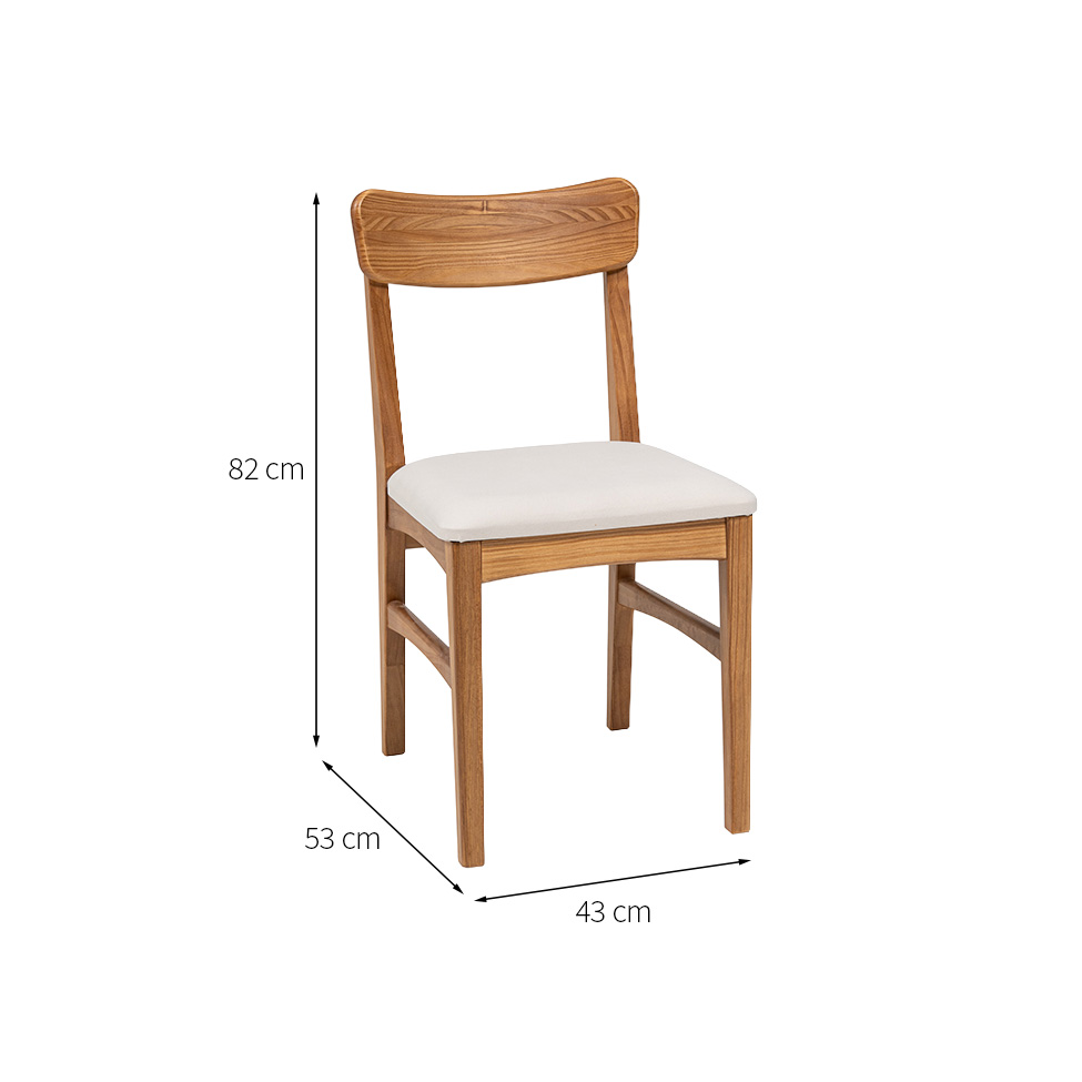 Conjunto com 2 Cadeiras de Jantar Olmo Bege e Mel