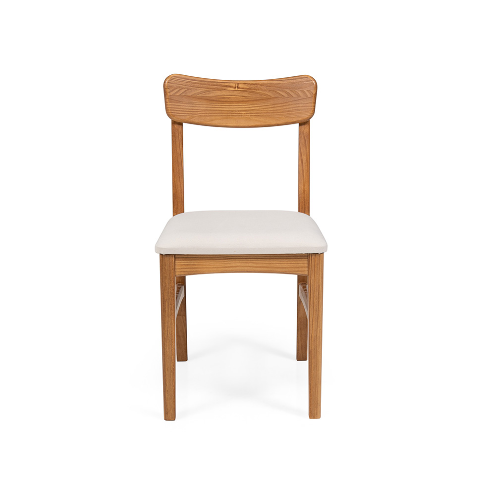 Conjunto com 2 Cadeiras de Jantar Olmo Bege e Mel