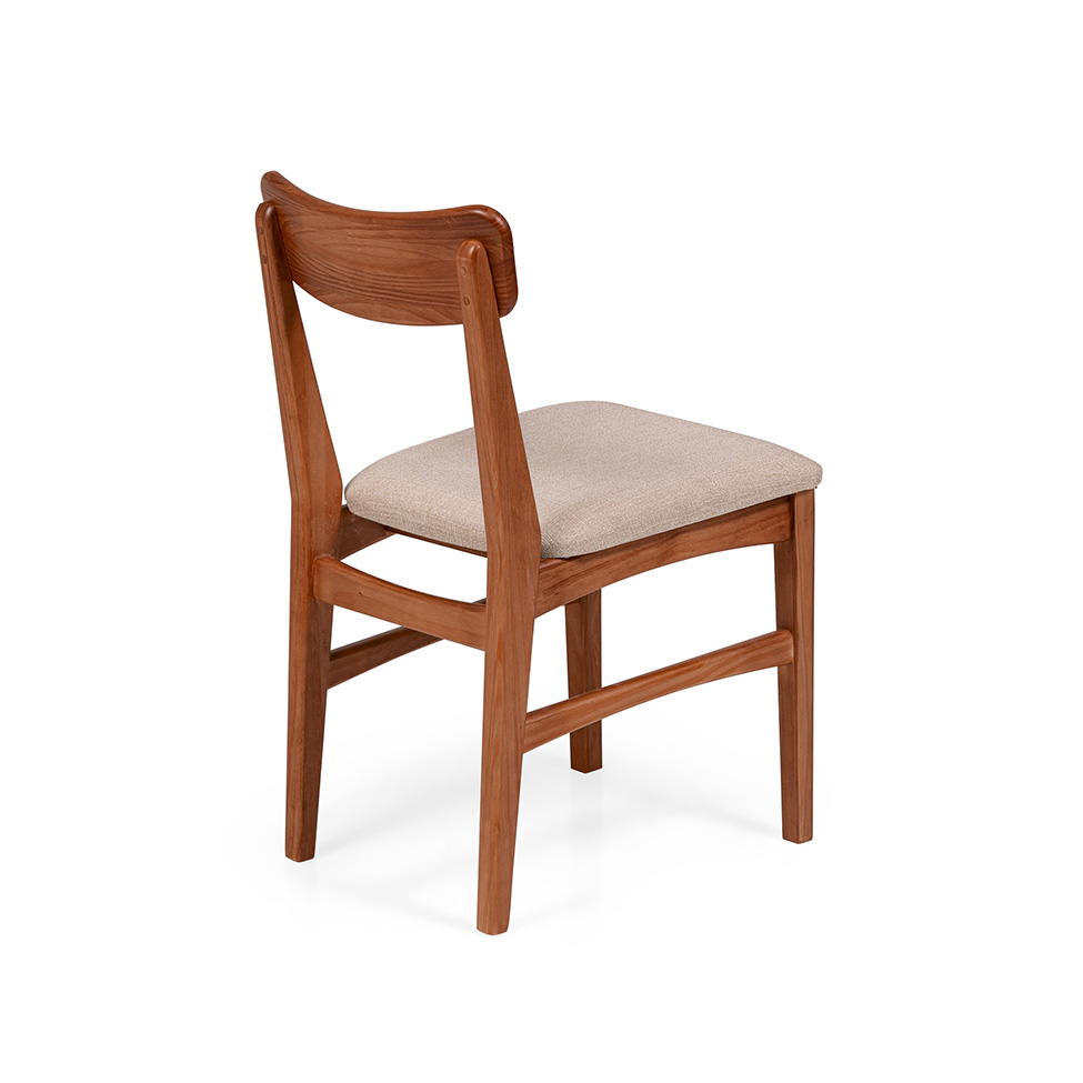 Conjunto com 2 Cadeiras de Jantar Olmo Cinza Mescla e Garapa