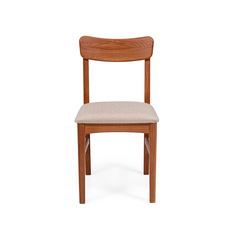 Conjunto com 2 Cadeiras de Jantar Olmo Cinza Mescla e Garapa