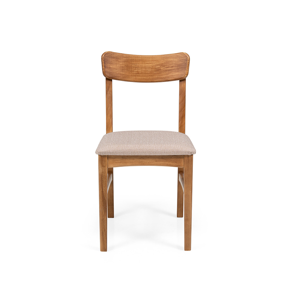 Conjunto com 2 Cadeiras de Jantar Olmo Cinza Mescla e Mel