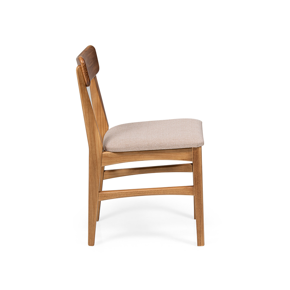 Conjunto com 2 Cadeiras de Jantar Olmo Cinza Mescla e Mel