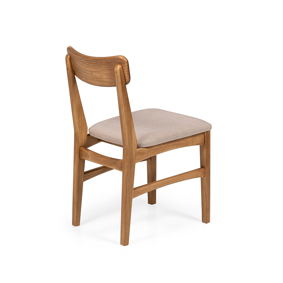 Conjunto com 2 Cadeiras de Jantar Olmo Cinza Mescla e Mel