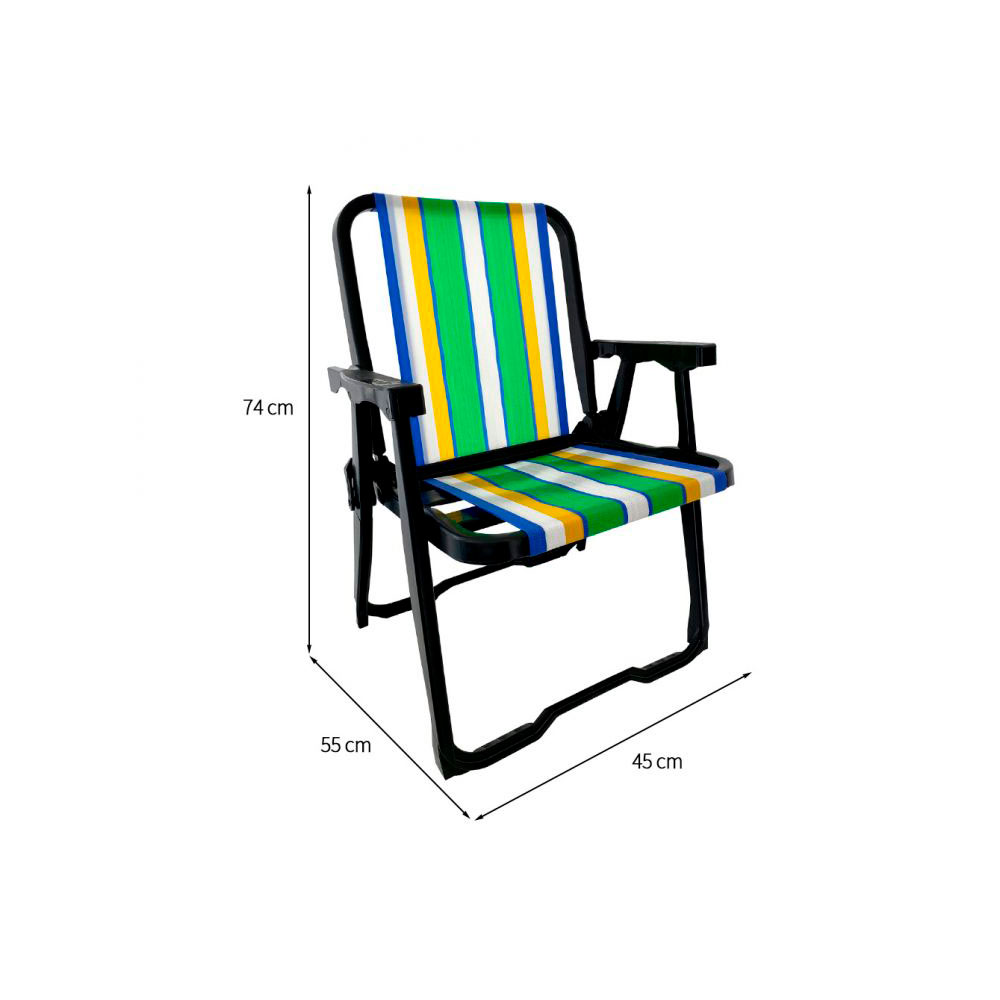 Conjunto com 2 Cadeiras de Praia Peruíbe Preto