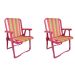 Conjunto com 2 Cadeiras de Praia Peruíbe Rosa