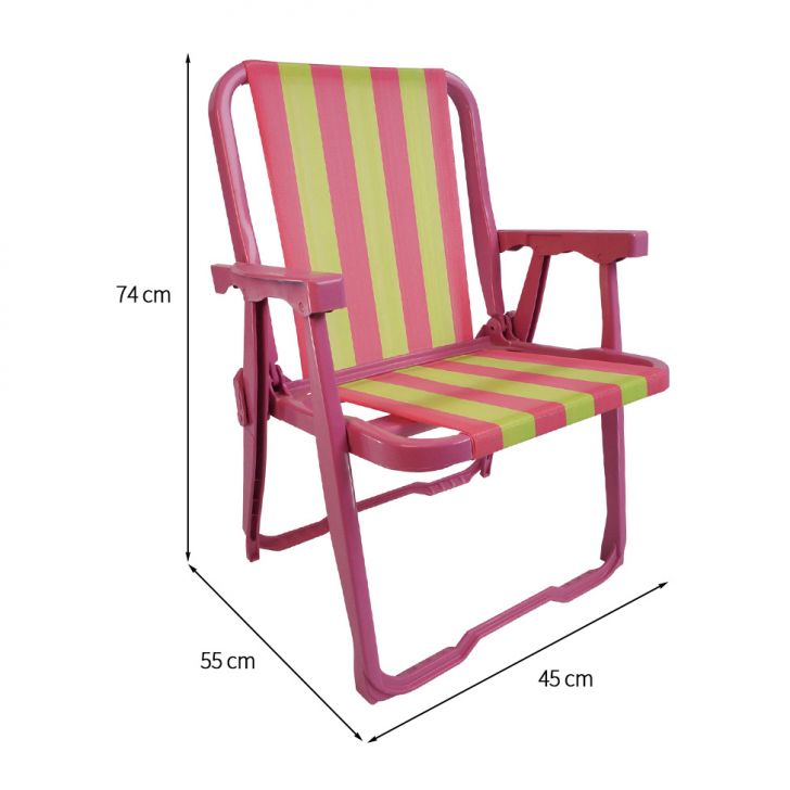 Conjunto com 2 Cadeiras de Praia Peruíbe Rosa