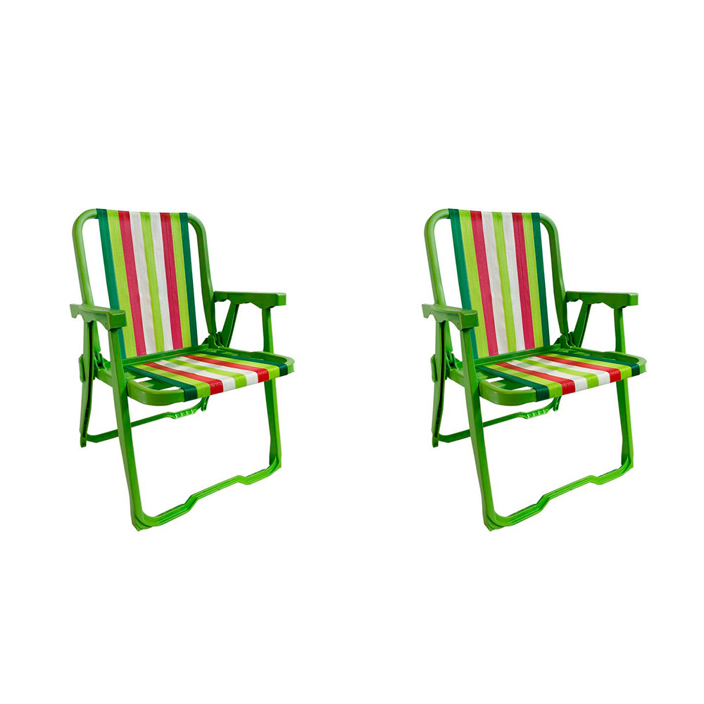 Conjunto com 2 Cadeiras de Praia Peruíbe Verde
