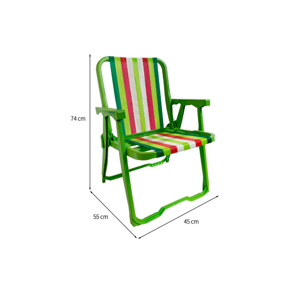 Conjunto com 2 Cadeiras de Praia Peruíbe Verde