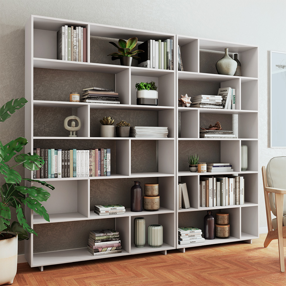 Conjunto com 2 Estantes Brigitte Branco 210 cm