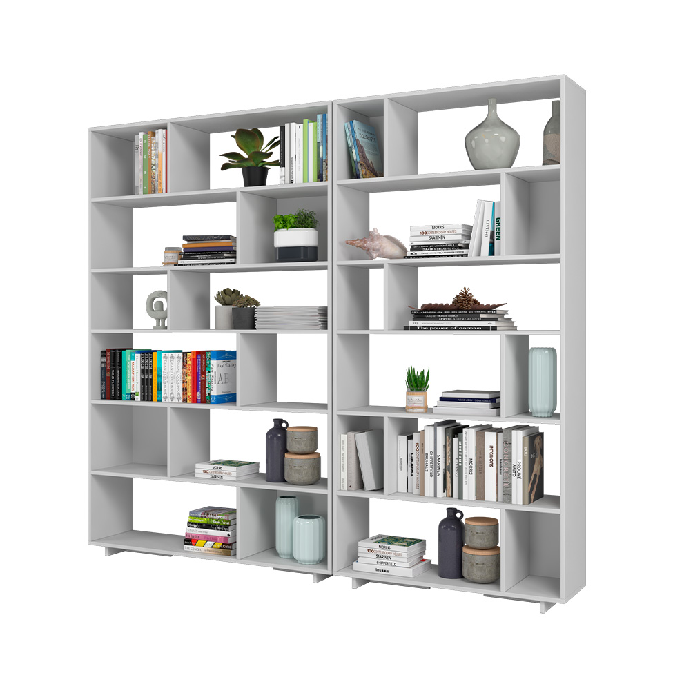 Conjunto com 2 Estantes Brigitte Branco 210 cm