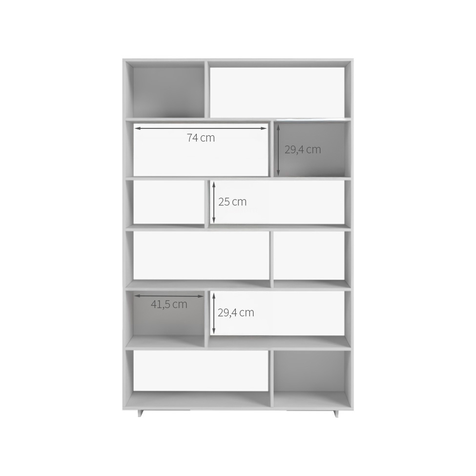 Conjunto com 2 Estantes Brigitte Branco 210 cm