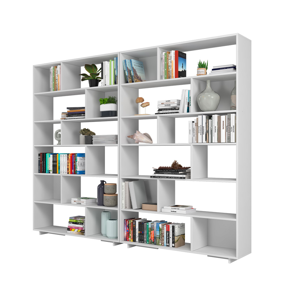 Conjunto com 2 Estantes Brigitte Branco 240 cm