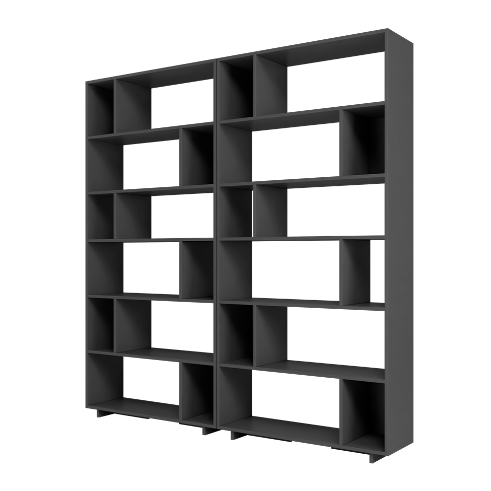 Conjunto com 2 Estantes Brigitte Preto 180 cm