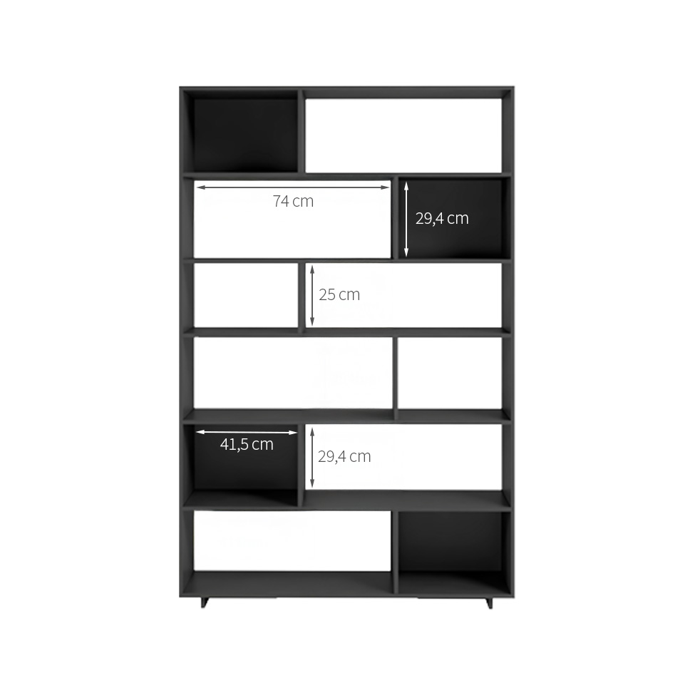 Conjunto com 2 Estantes Brigitte Preto 240 cm