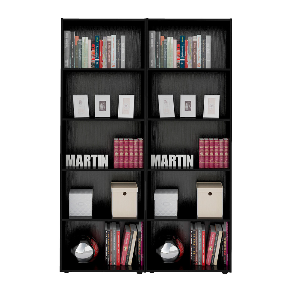 Conjunto com 2 Estantes Multy Preto