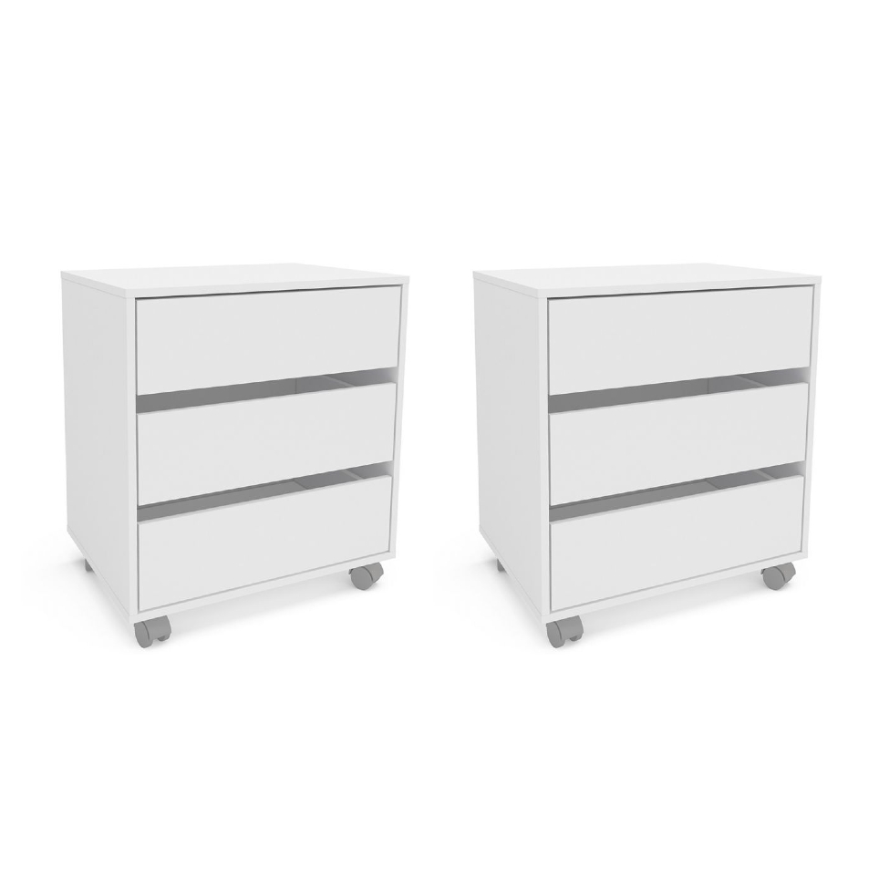 Conjunto com 2 Gaveteiros Mauá 6 GV Branco 60 cm