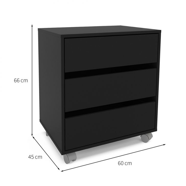 Conjunto com 2 Gaveteiros Mauá 6 GV Preto 60 cm