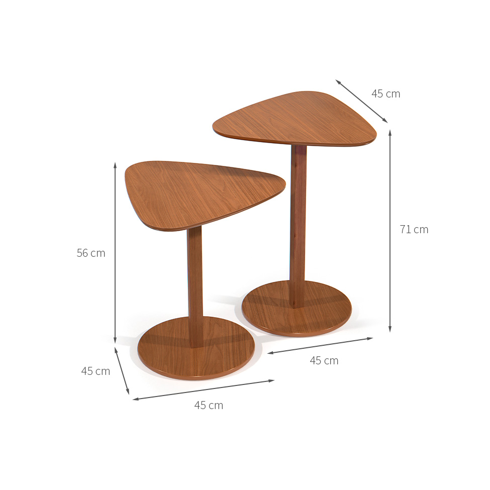 Conjunto com 2 Mesas Laterais Paris Nature