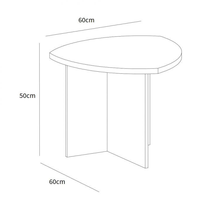Conjunto com 2 Mesas Laterais e 1 Mesa de Centro Delta Pinho e Off White