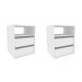 Conjunto com 2 Mesas de Cabeceira Amora 2 Gavetas Branco