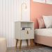 Conjunto com 2 Mesas de Cabeceira Búzios 2 Gavetas Off White