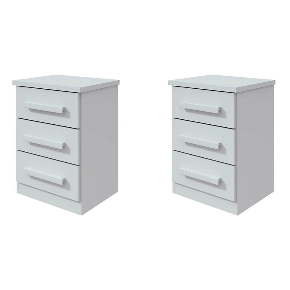 Conjunto com 2 Mesas de Cabeceira Baião 6 Gavetas Branco