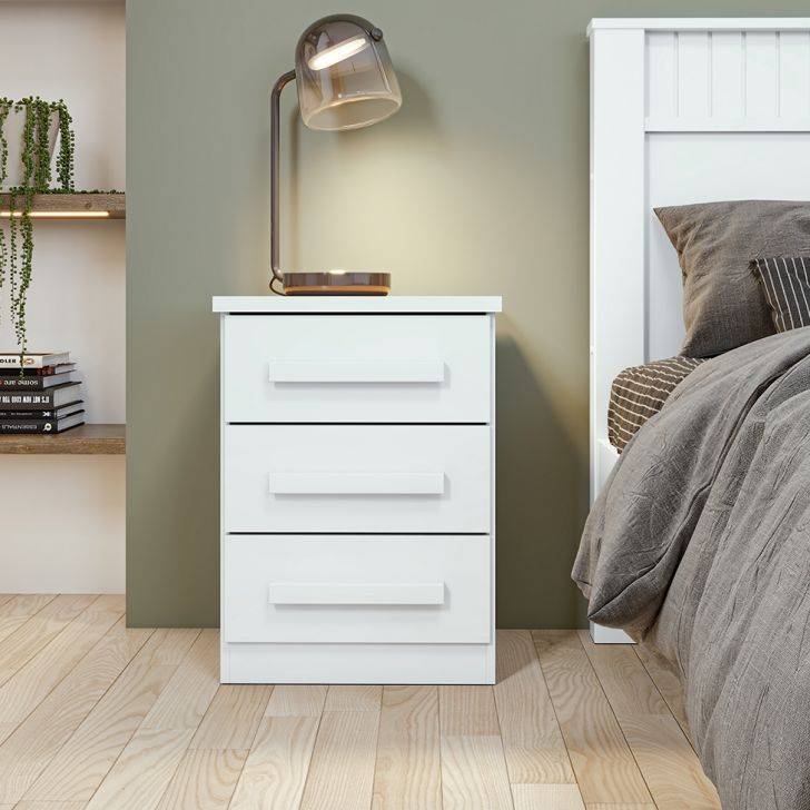 Conjunto com 2 Mesas de Cabeceira Baião 6 Gavetas Branco