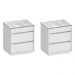 Conjunto com 2 Mesas de Cabeceira Belize 6 Gavetas Branco