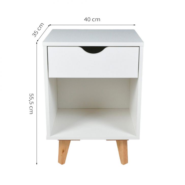 Conjunto com 2 Mesas de Cabeceira Bilbo 2 Gavetas Branco