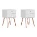 Conjunto com 2 Mesas de Cabeceira Bled 4 GV Branco