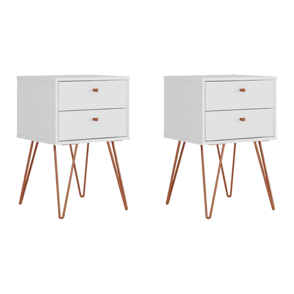 Conjunto com 2 Mesas de Cabeceira Bled 4 GV Branco