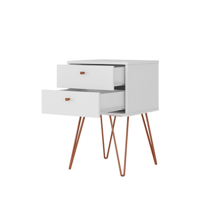 Conjunto com 2 Mesas de Cabeceira Bled 4 Gavetas Branco