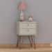 Conjunto com 2 Mesas de Cabeceira Bled 4 Gavetas Off White e Cobre