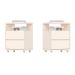 Conjunto com 2 Mesas de Cabeceira Campeche 4 Gavetas Off White