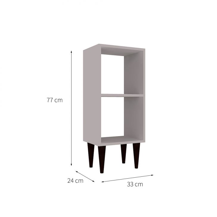 Conjunto com 2 Mesas de Cabeceira Elegance Cinza Cristal