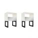 Conjunto com 2 Mesas de Cabeceira Future 2 Gavetas Off White e Preta