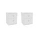 Conjunto com 2 Mesas de Cabeceira Gandu 4 Gavetas Branca