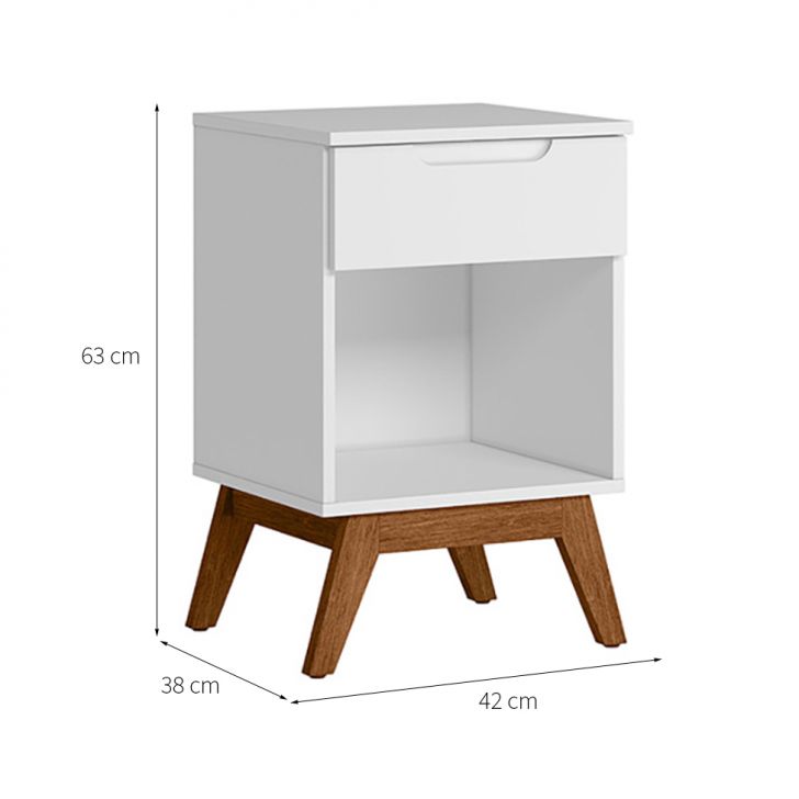 Conjunto com 2 Mesas de Cabeceira Infantil Alpi 1 GV Branco
