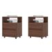 Conjunto com 2 Mesas de Cabeceira Lacy 4 Gavetas Castanho