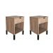 Conjunto com 2 Mesas de Cabeceira Morgan 2 Gavetas Amadeirado