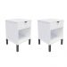 Conjunto com 2 Mesas de Cabeceira Morgan 2 Gavetas Branco