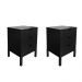 Conjunto com 2 Mesas de Cabeceira Morgan 6 Gavetas Preto