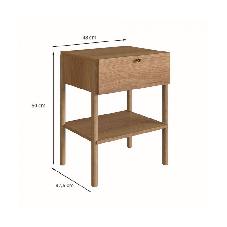 Conjunto com 2 Mesas de Cabeceira Oslo 2 Gavetas Hanover
