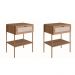 Conjunto com 2 Mesas de Cabeceira Oslo 2 Gavetas Hanover e Dourado