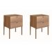 Conjunto com 2 Mesas de Cabeceira Oslo 4 Gavetas Hanover