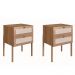 Conjunto com 2 Mesas de Cabeceira Oslo Palhinha 4 Gavetas Hanover
