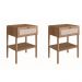 Conjunto com 2 Mesas de Cabeceira Oslo Palinha 2 Gavetas Hanover